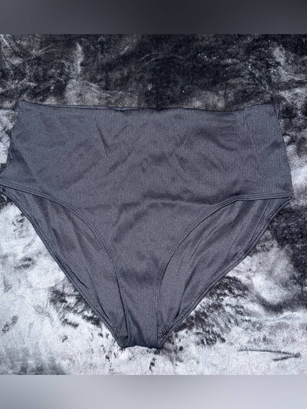 Old Navy High-Waist Ribbed Bikini Bottom- Black